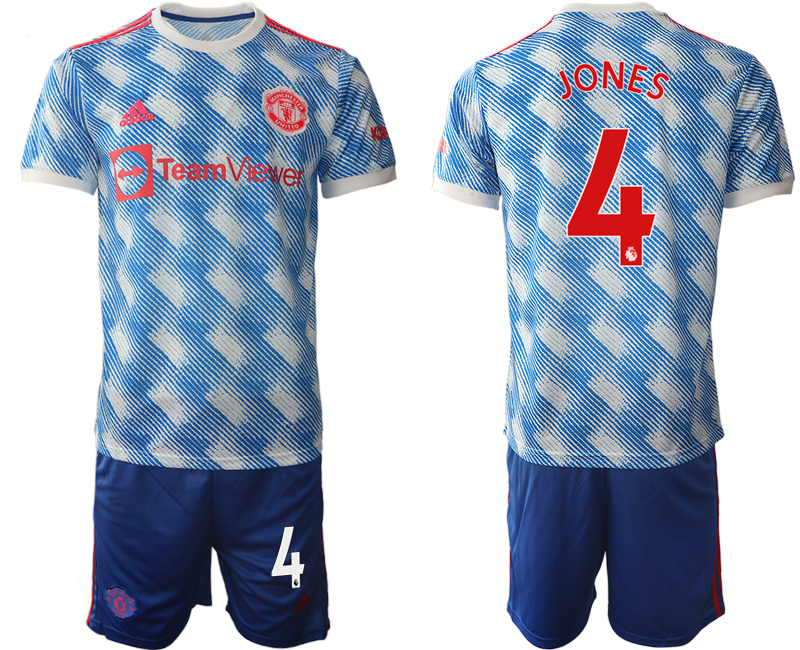 Men 2021-2022 Club Manchester United away blue #4 Soccer Jersey